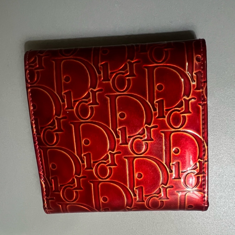 Dior Red Embossed Wallet - Picture 5 of 16